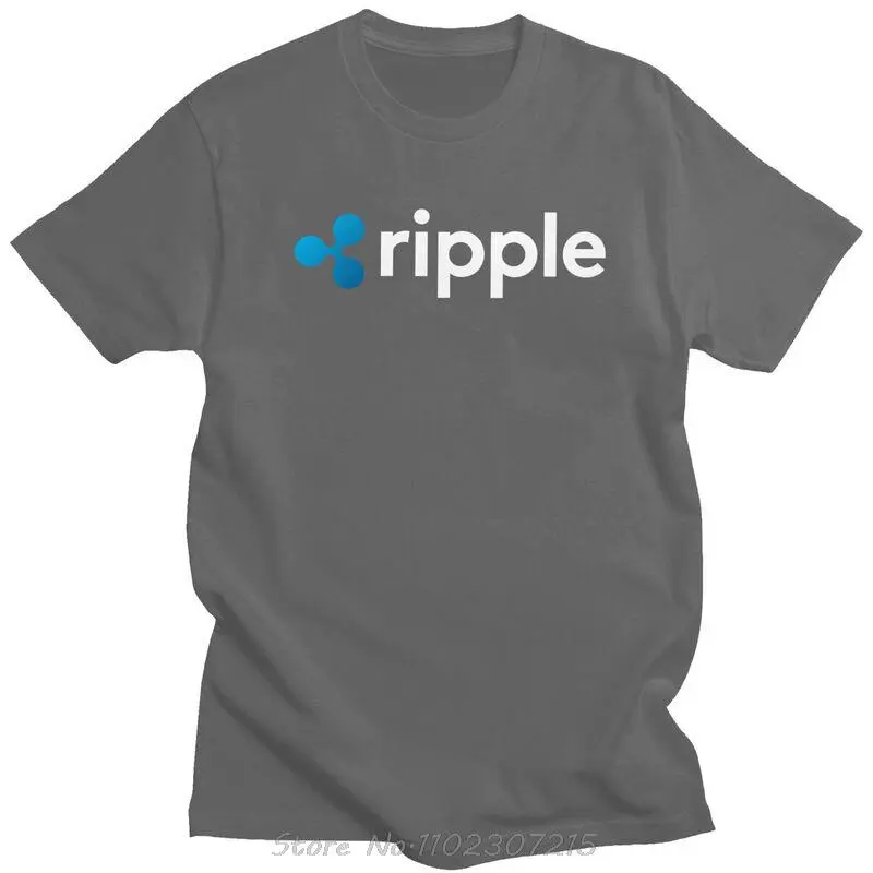Ripple XRP Logo T Shirts Men Soft Cotton Tee Tops Bitcoin Crypto Cryptocurrency Tshirt Short-Sleeve Summer T-shirt Clothes