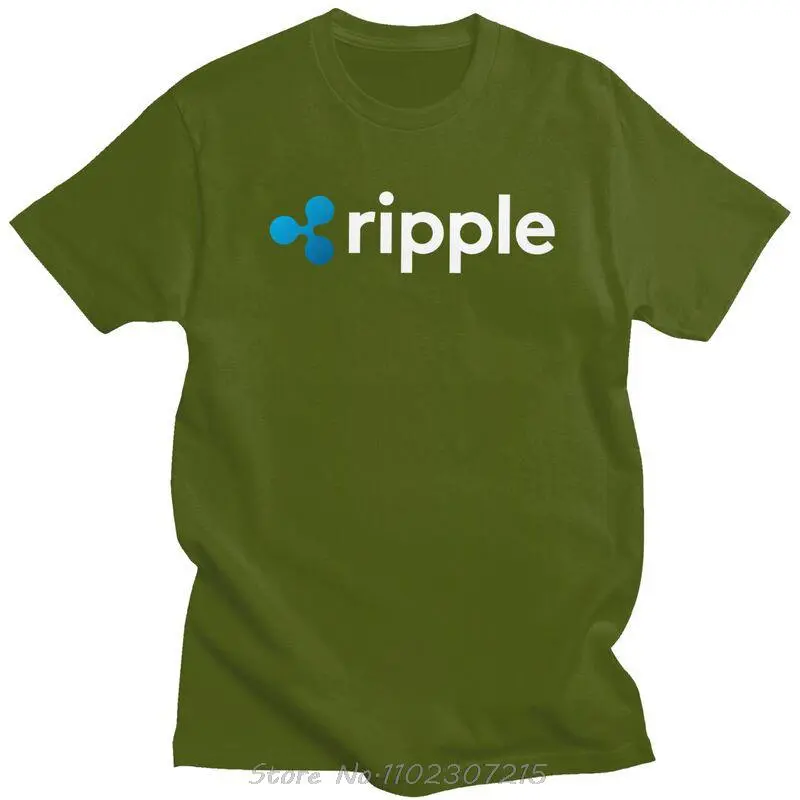 Ripple XRP Logo T Shirts Men Soft Cotton Tee Tops Bitcoin Crypto Cryptocurrency Tshirt Short-Sleeve Summer T-shirt Clothes