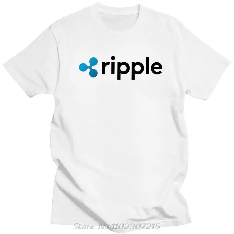 Ripple XRP Logo T Shirts Men Soft Cotton Tee Tops Bitcoin Crypto Cryptocurrency Tshirt Short-Sleeve Summer T-shirt Clothes