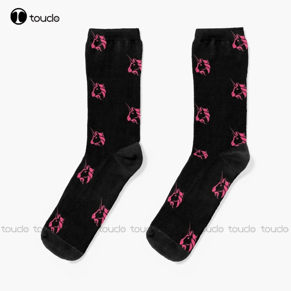 Uniswap Crypto Classic Logo Socks Cute Socks For Women Unisex Adult Teen Youth Socks Personalized Custom 360° Digital Print