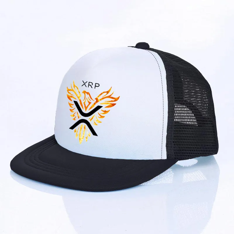 XRP Ripple Cryptocurrency Crypto Baseball Cap Bitcoin Coin Bank Eagle Wing Mesh Snapback Hats Astronaut Moon XRP Bill Hat YF171